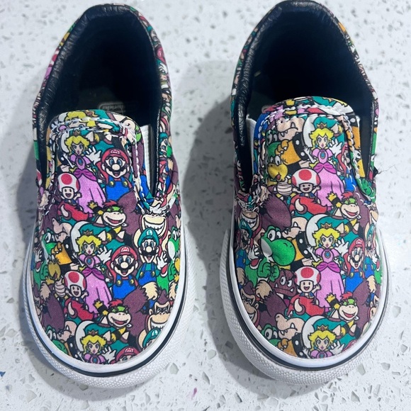 Vans Other - Super Mario Vans Kids Colorful Slip-On Shoes Sz Toddler 5